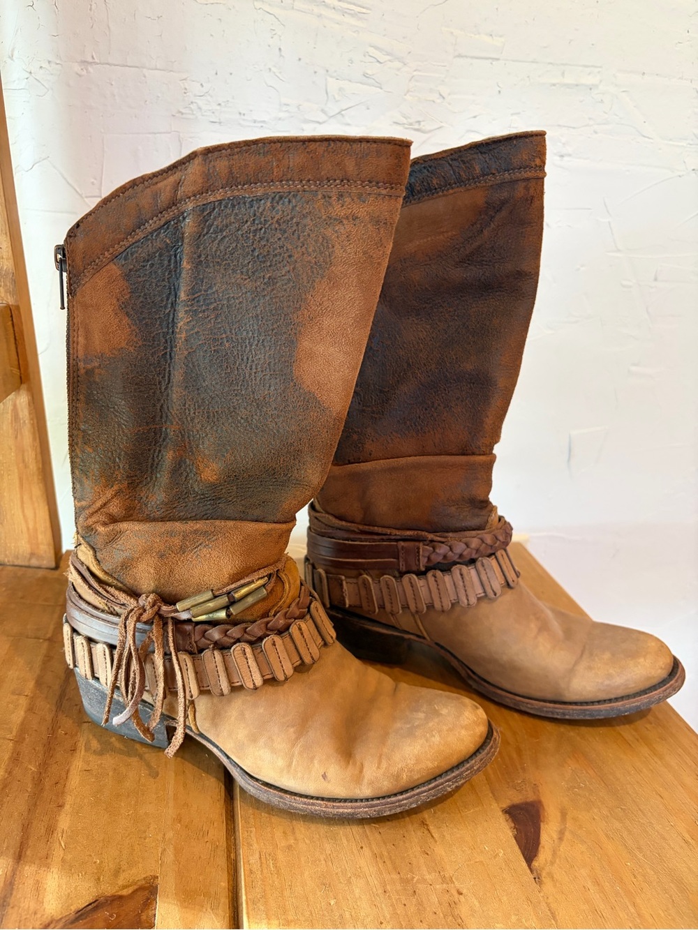 Corral Women's Brown Distressed Leather Mid-Calf Boots-bought from Buckle